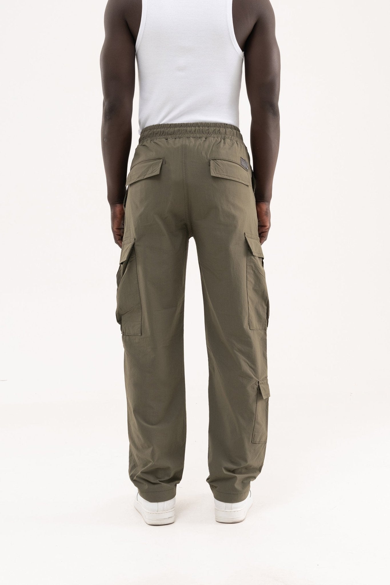 Erkek Çok Cepli Kargo Baggy Jean Pantolon Haki