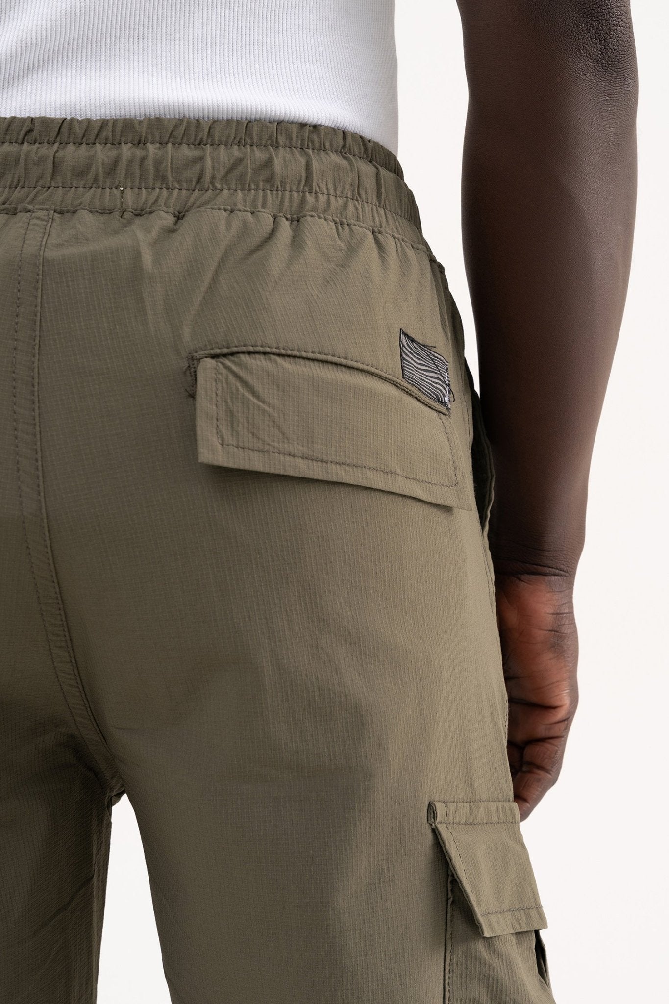 Erkek Çok Cepli Kargo Baggy Jean Pantolon Haki