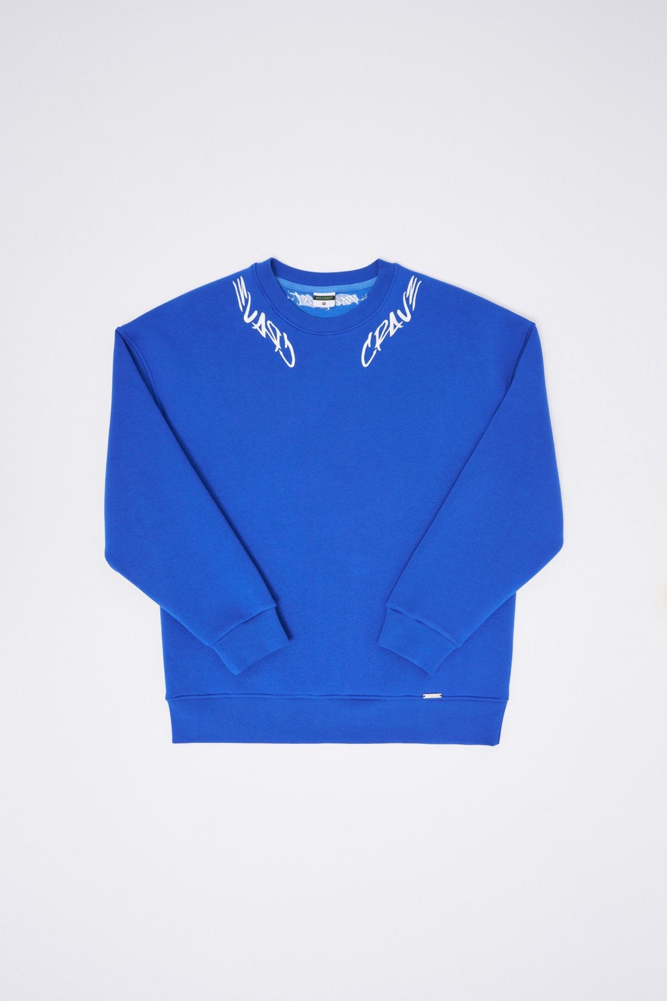 Erkek Collar Embroidery Detail Sweatshirt Açık Mavi