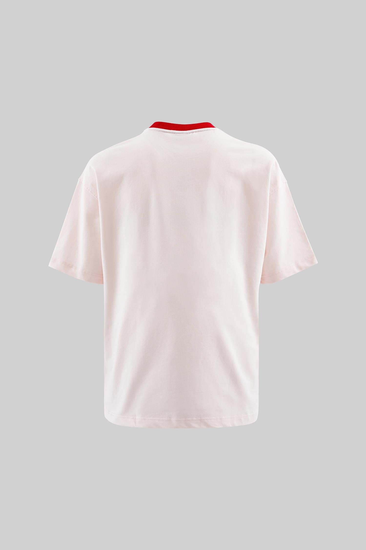 Erkek Color Gradient Embroidered Oversi̇ze Ti̇şört Açık Pembe