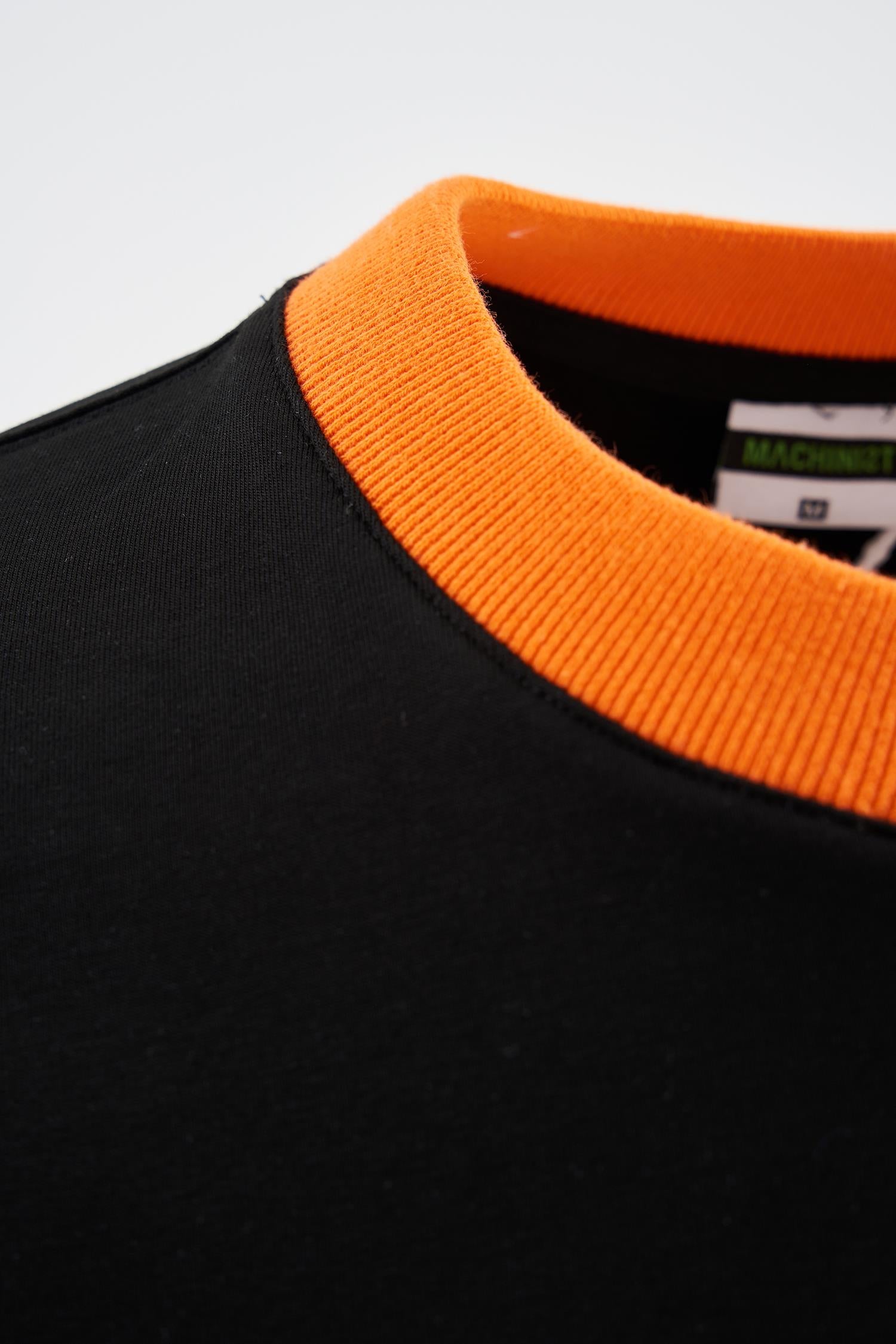 Erkek Color Gradient Embroidered Oversi̇ze Ti̇şört Siyah