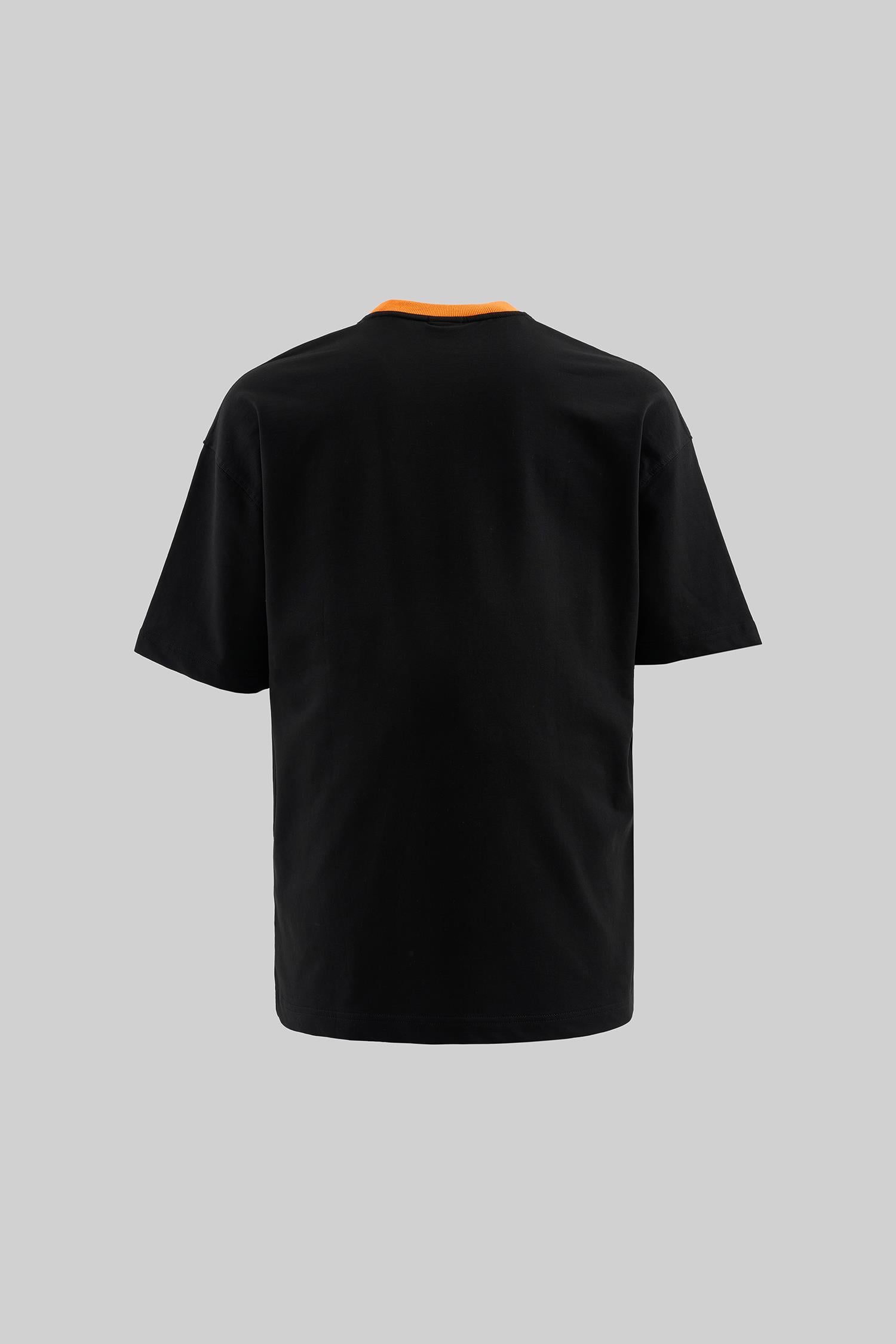 Erkek Color Gradient Embroidered Oversi̇ze Ti̇şört Siyah