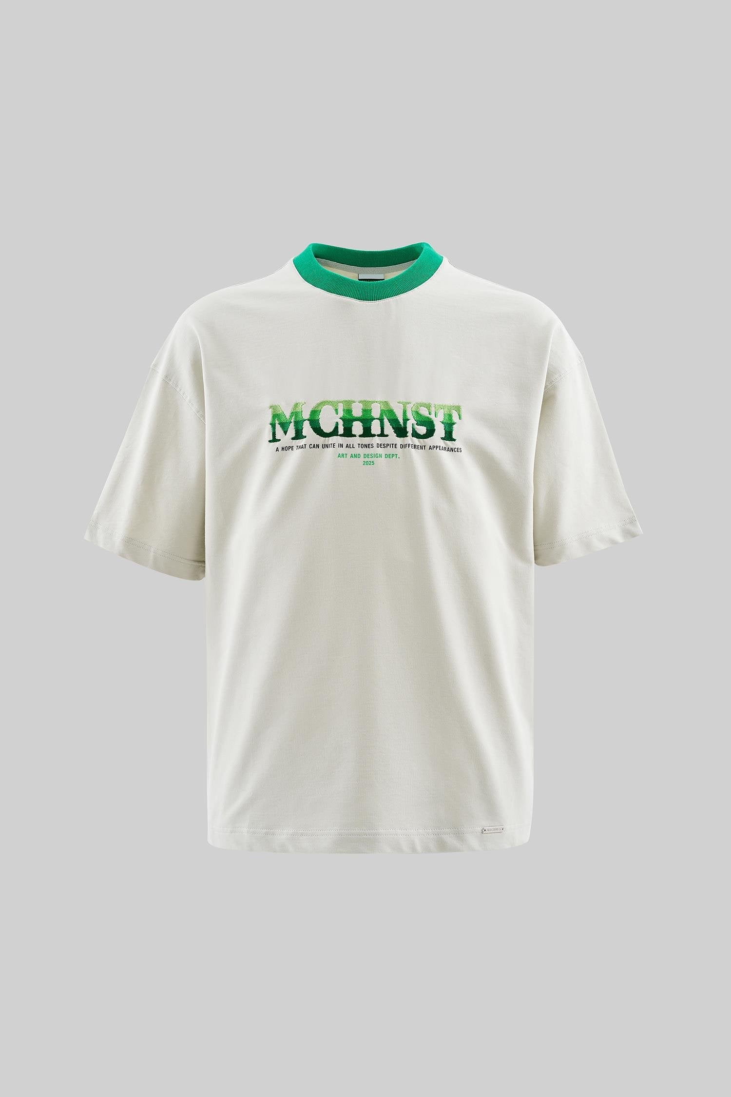 Erkek Color Gradient Embroidered Oversi̇ze Ti̇şört Uzay Grisi