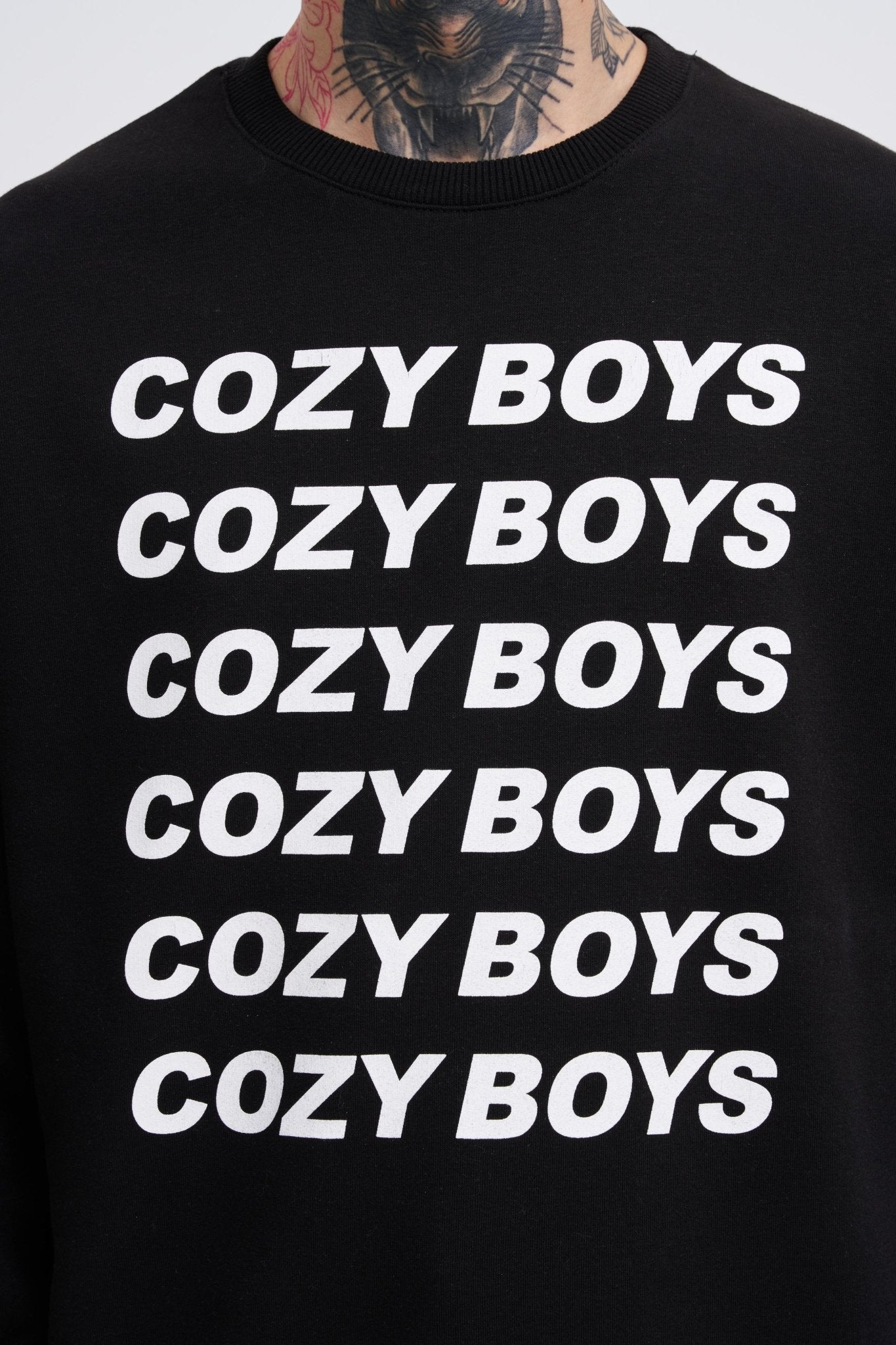 Erkek Cozy Boys Şardonlu Sweatshirt Siyah