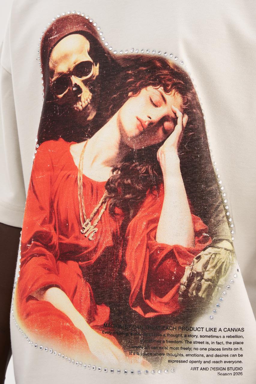 Erkek Dark Romanticism Oversize Tişört Uzay Grisi