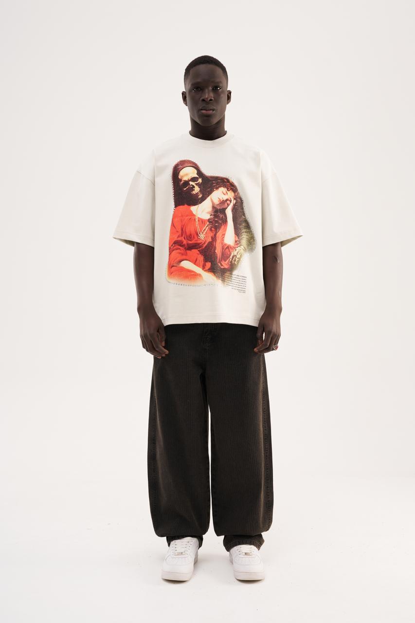Erkek Dark Romanticism Oversize Tişört Uzay Grisi