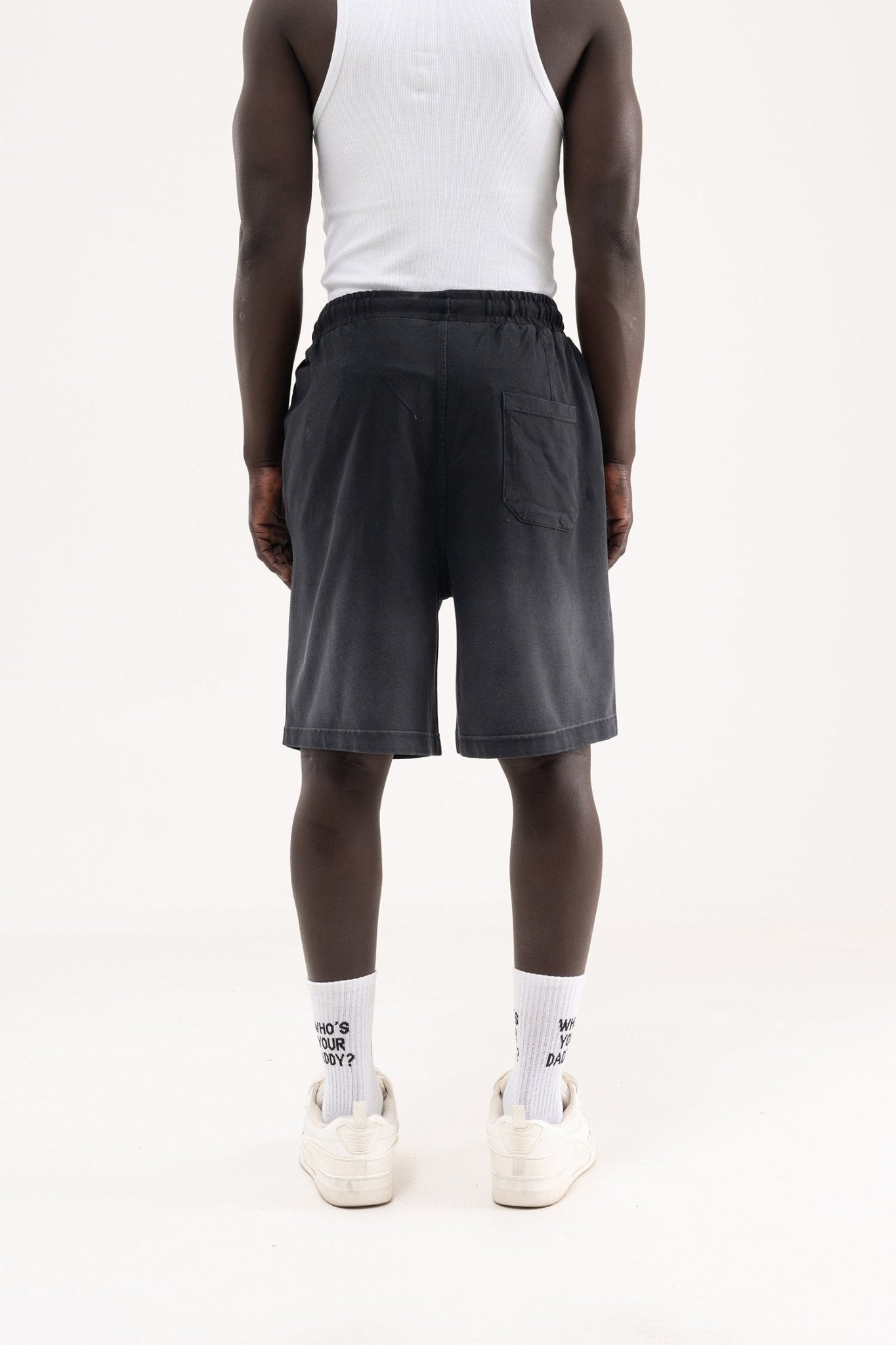 Erkek Degrade Efected Washing Oversize Şort Antrasit