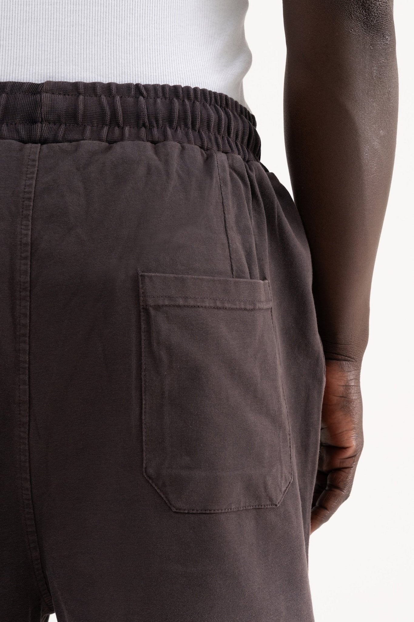 Erkek Degrade Efected Washing Oversize Şort Koyu Kahverengi