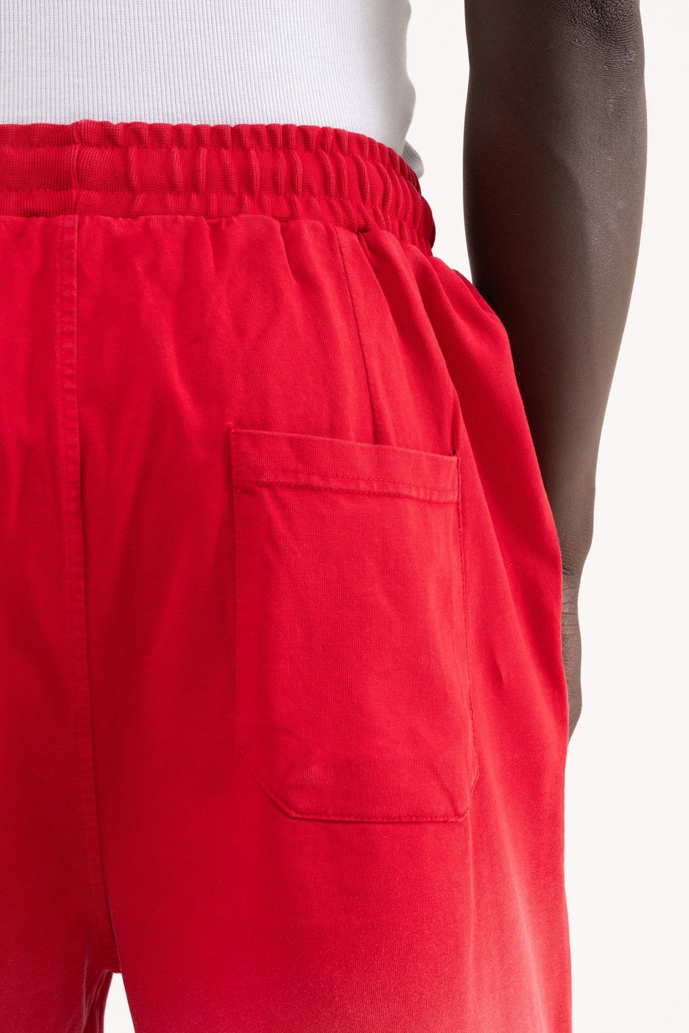 Erkek Degrade Efected Washing Oversize Şort Koyu Kırmızı