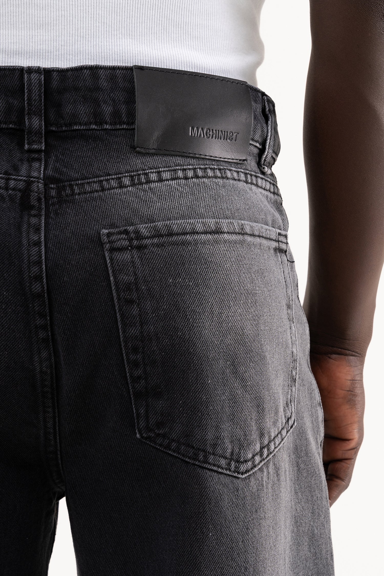 Erkek Degrade Effected Baggy Jean Pantolon Açık Siyah-5
