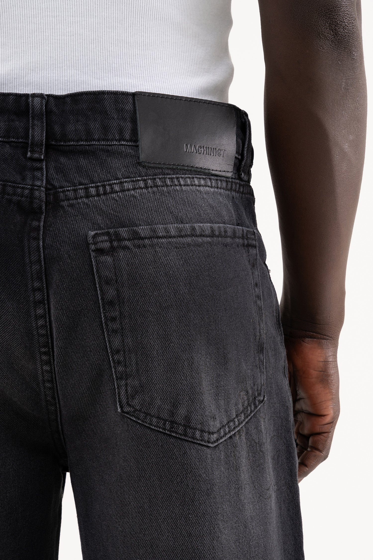 Erkek Degrade Effected Baggy Jean Pantolon Siyah-5