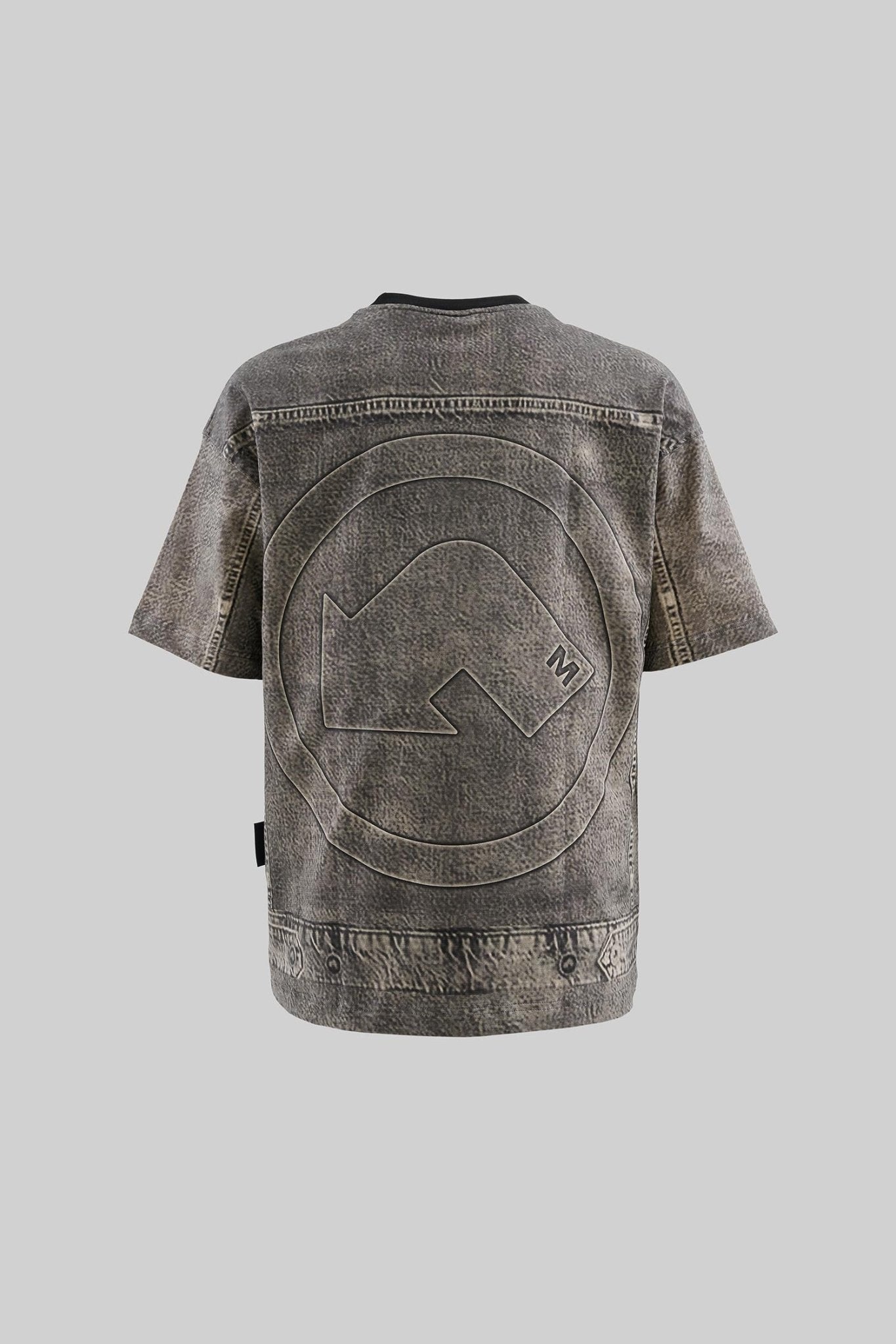 Erkek Denim Efect Oversi̇ze Ti̇şört Kahverengi