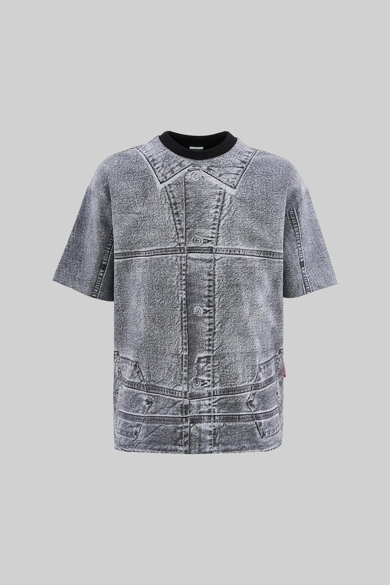 Erkek Denim Efect Oversi̇ze Ti̇şört Siyah