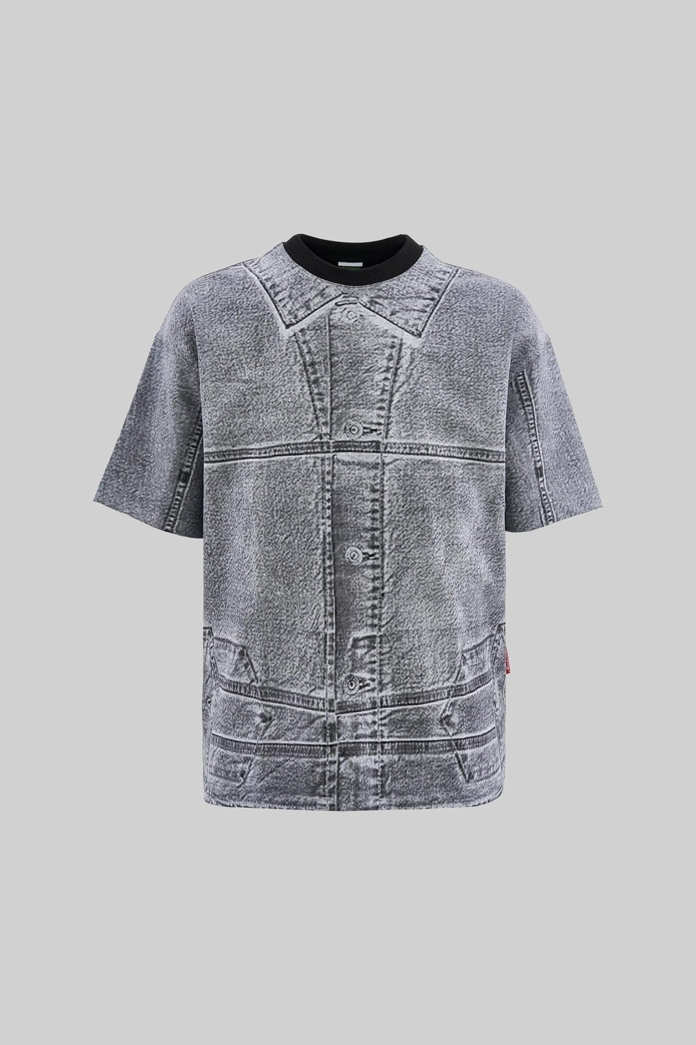 Erkek Denim Efect Oversi̇ze Ti̇şört Uzay Grisi