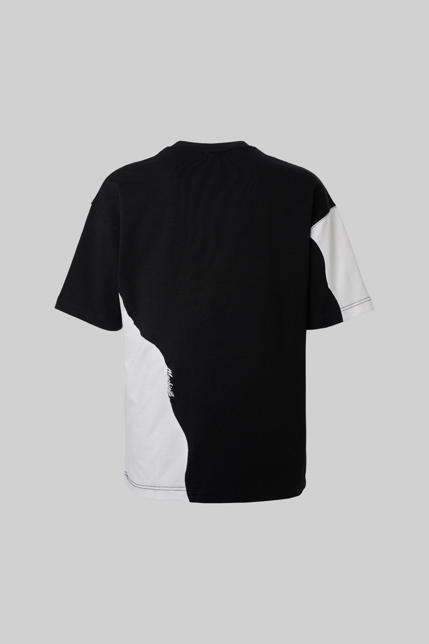Erkek Distressed Stitch And Embroidered Oversi̇ze Ti̇şört Siyah - Ekru