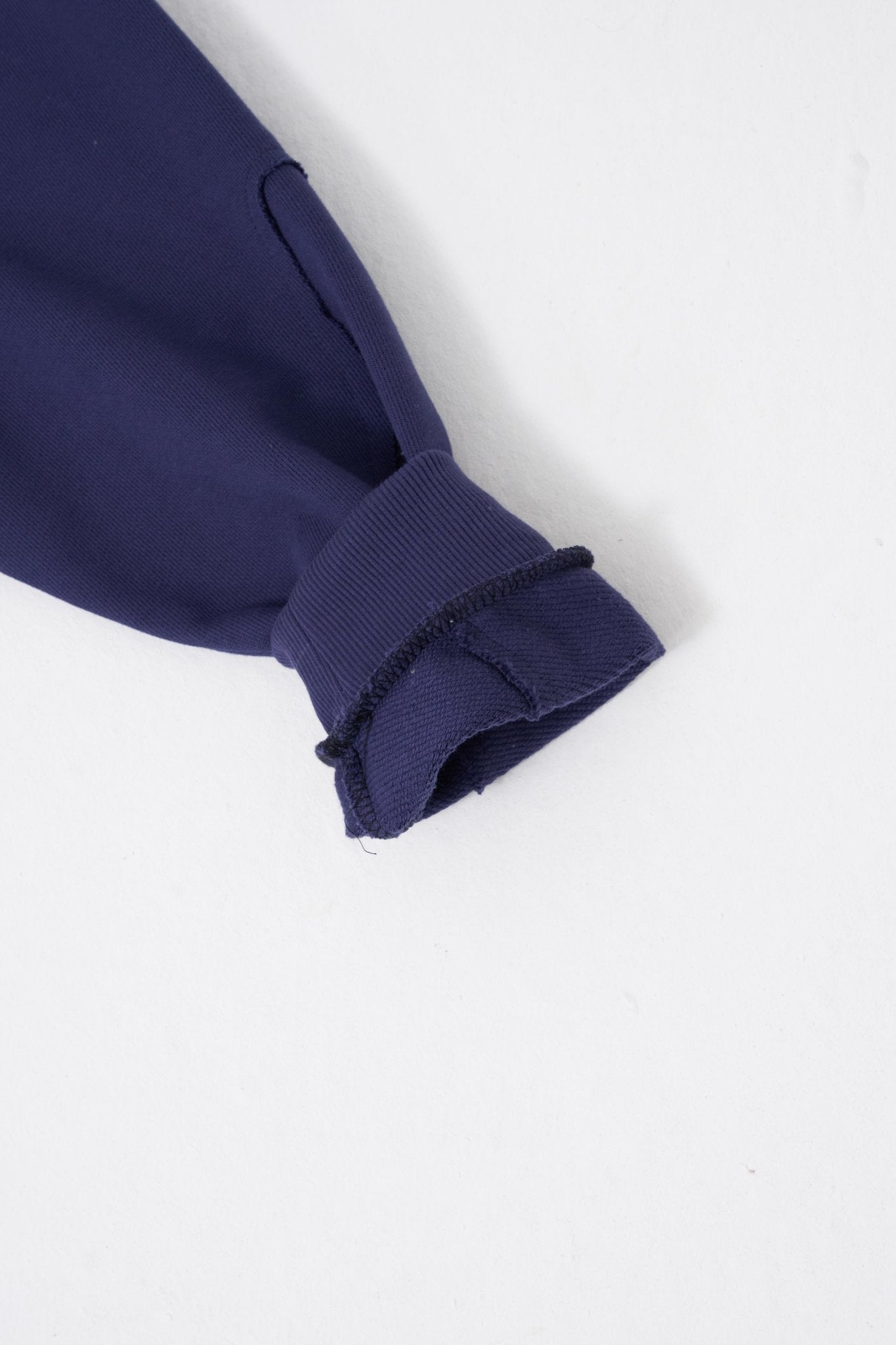 Erkek Distressed Stitch Polo Sweatshirt Gece Mavisi