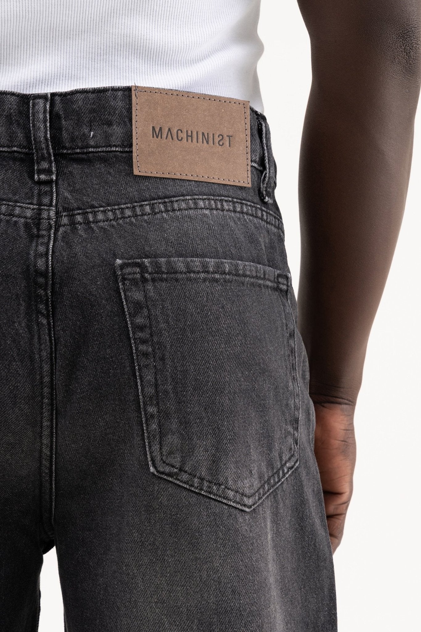 Erkek Efektli Baggy Jean Pantolon Siyah