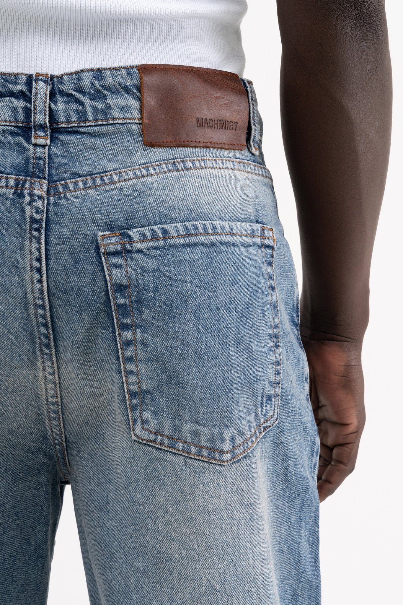 Erkek Effected Velvet Baggy Jean Pantolon Açık Gümüş