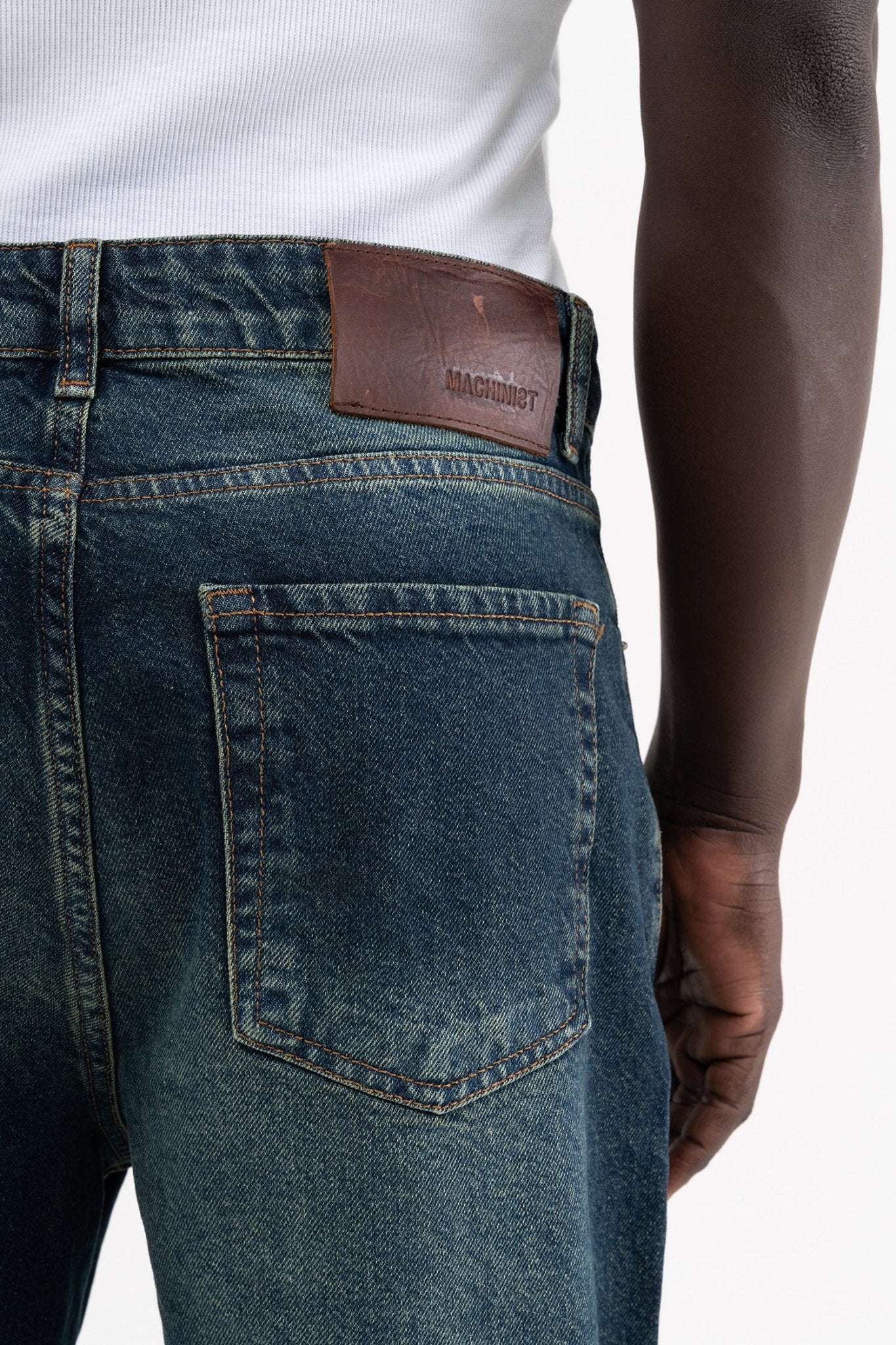 Erkek Effected Velvet Baggy Jean Pantolon Mavi