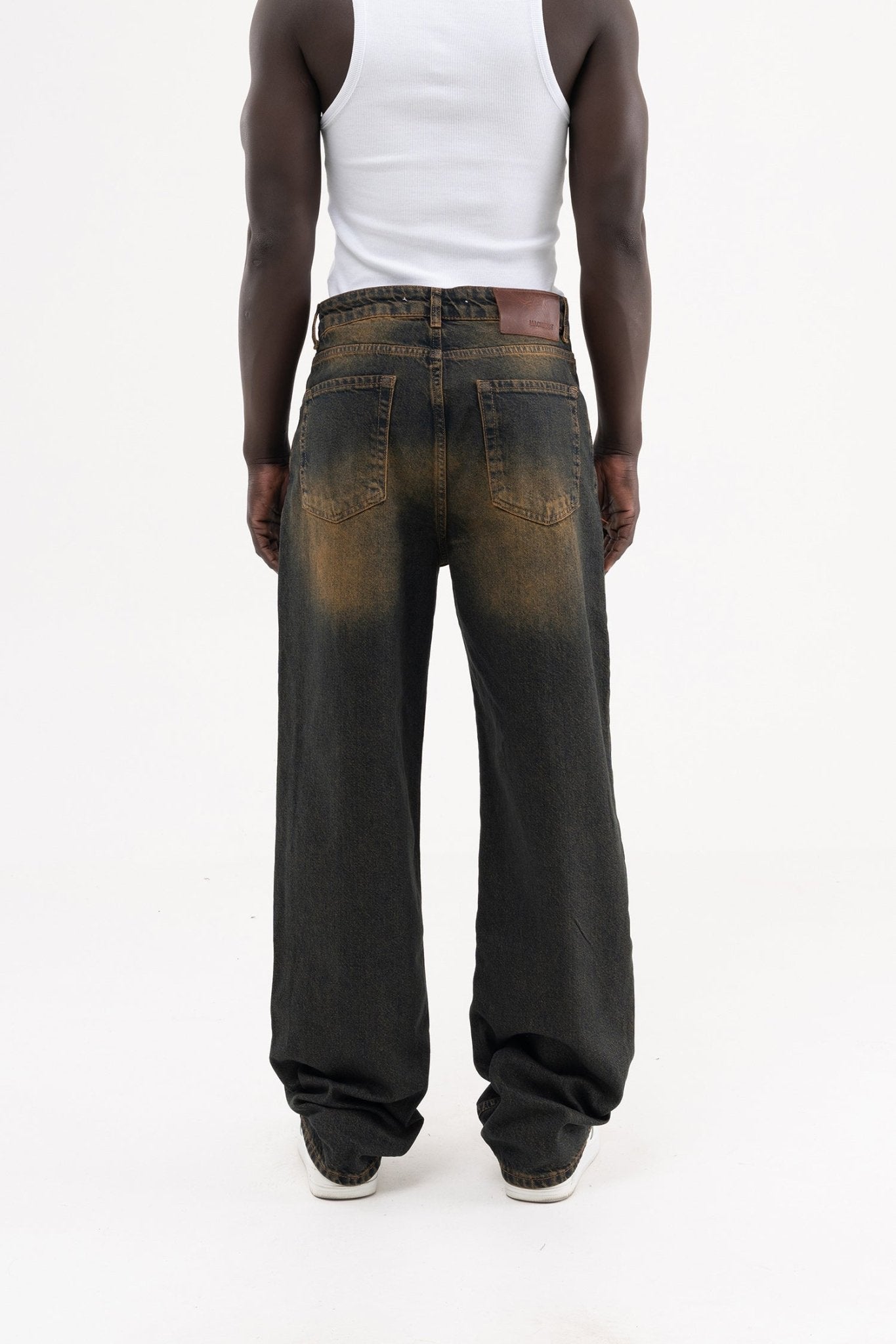 Erkek Effected Velvet Baggy Jean Pantolon Sunburn Wash