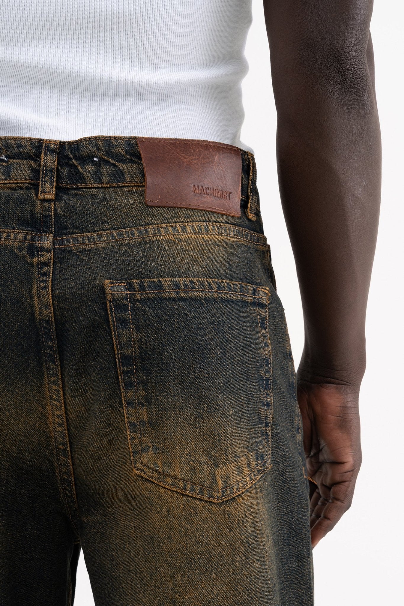 Erkek Effected Velvet Baggy Jean Pantolon Sunburn Wash