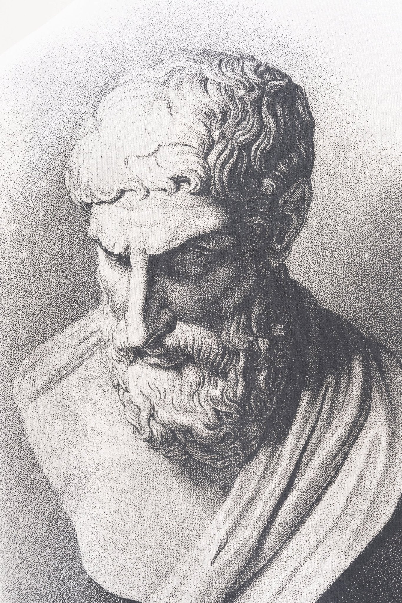 Erkek Epicurus Baskılı Oversize Tişört Ekru