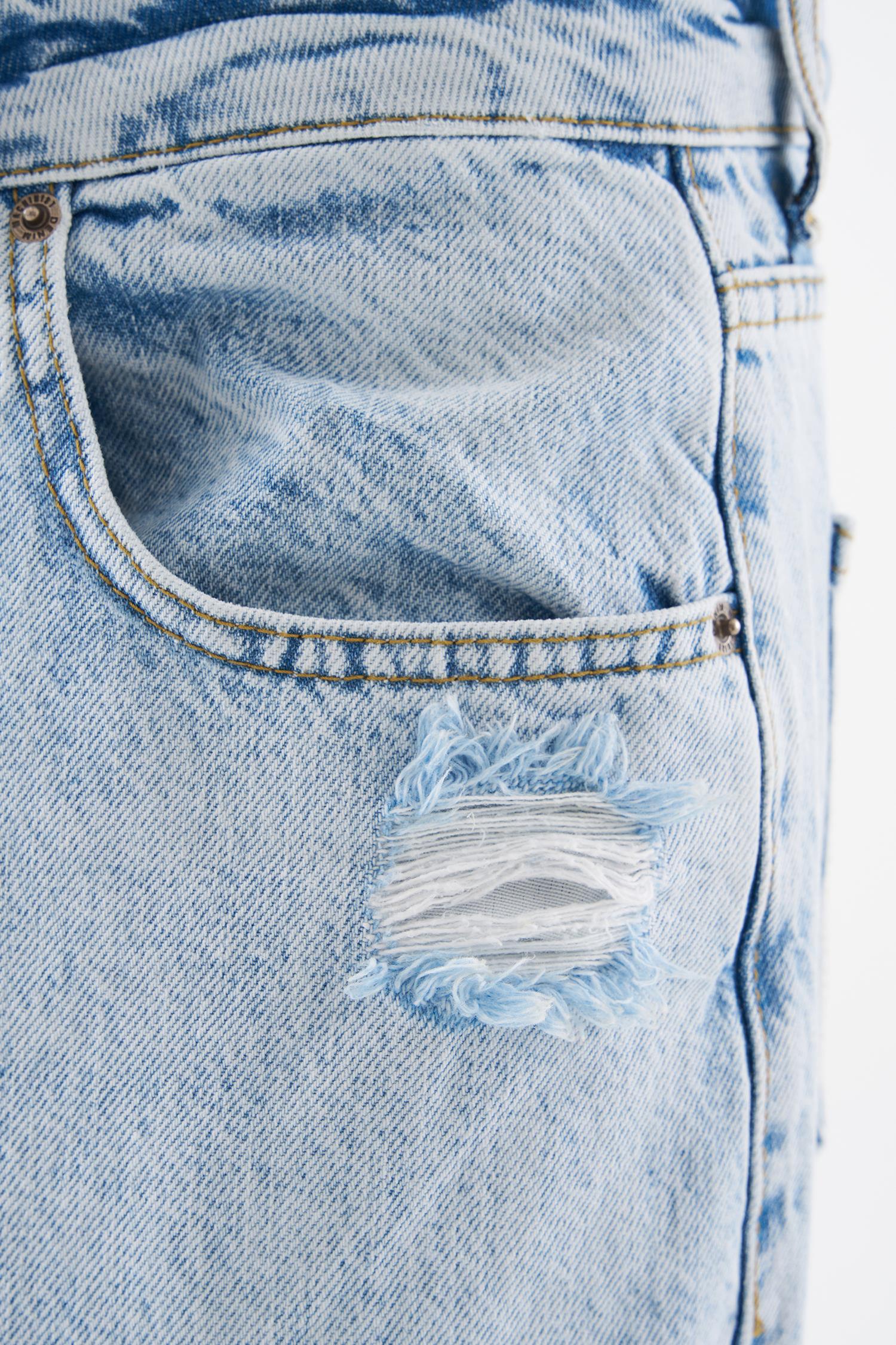 Erkek Ethnical Patterned Jean Açık Mavi