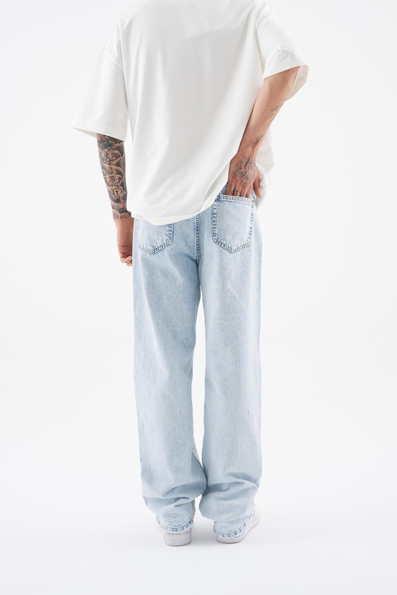 Erkek Ethnical Patterned Jean Açık Mavi
