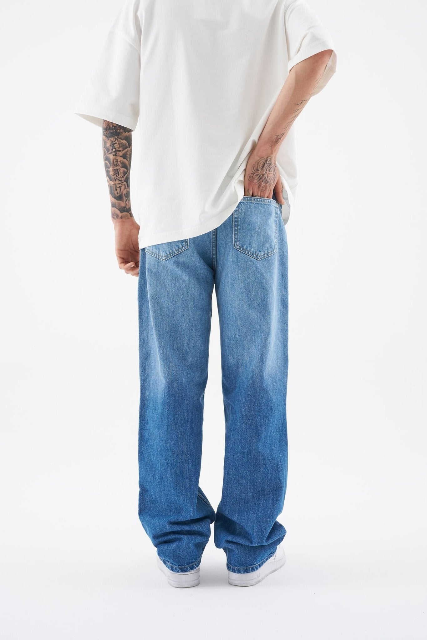 Erkek Ethnical Patterned Jean Mavi
