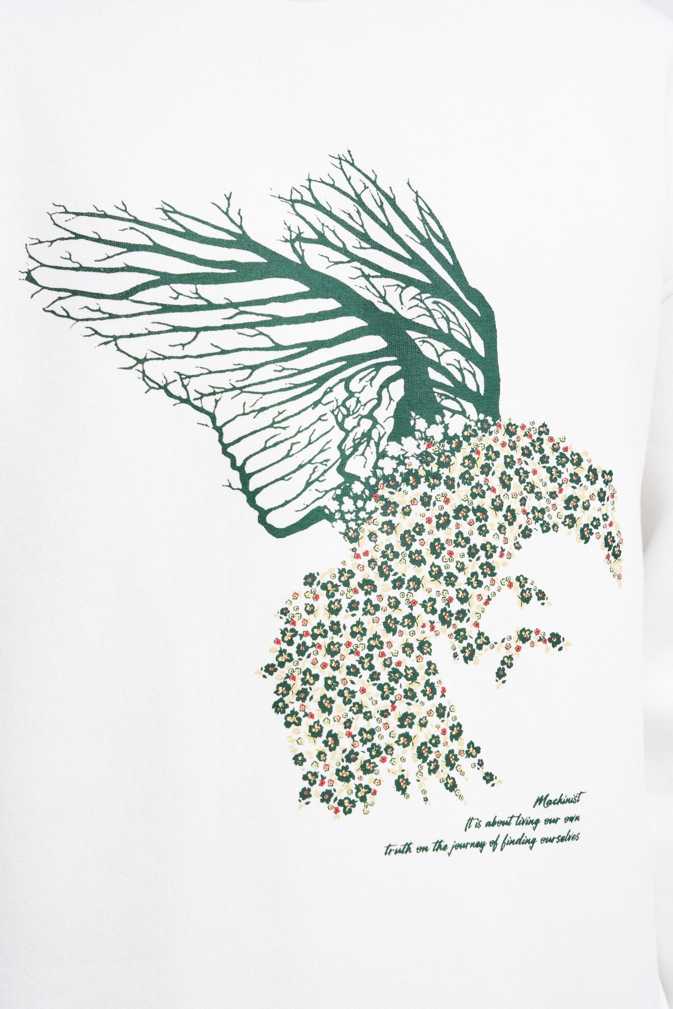 Erkek Floral Bird Sweatshirt Ekru