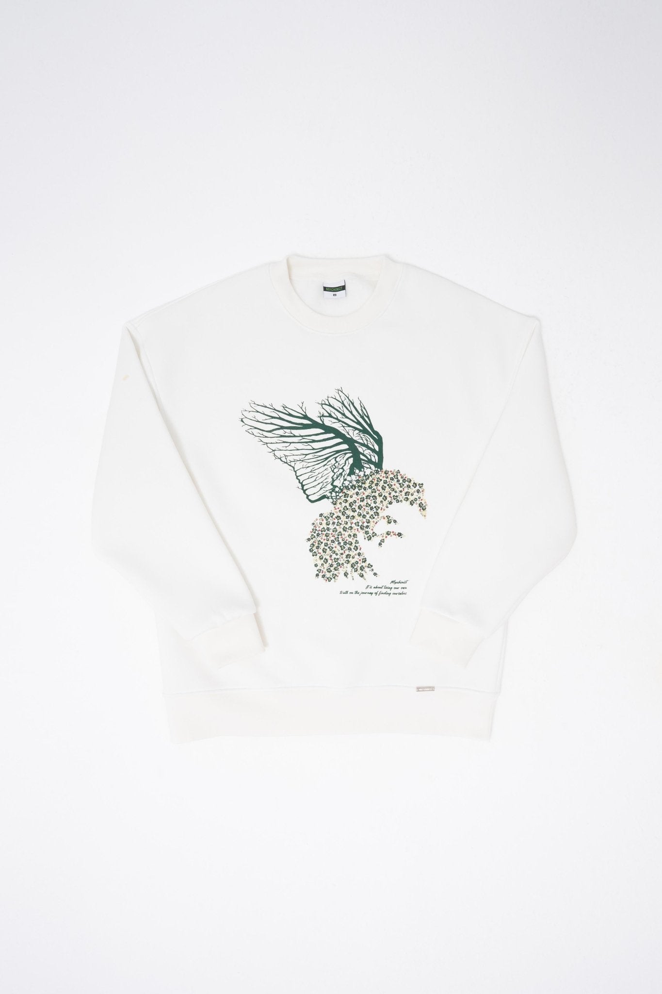 Erkek Floral Bird Sweatshirt Ekru