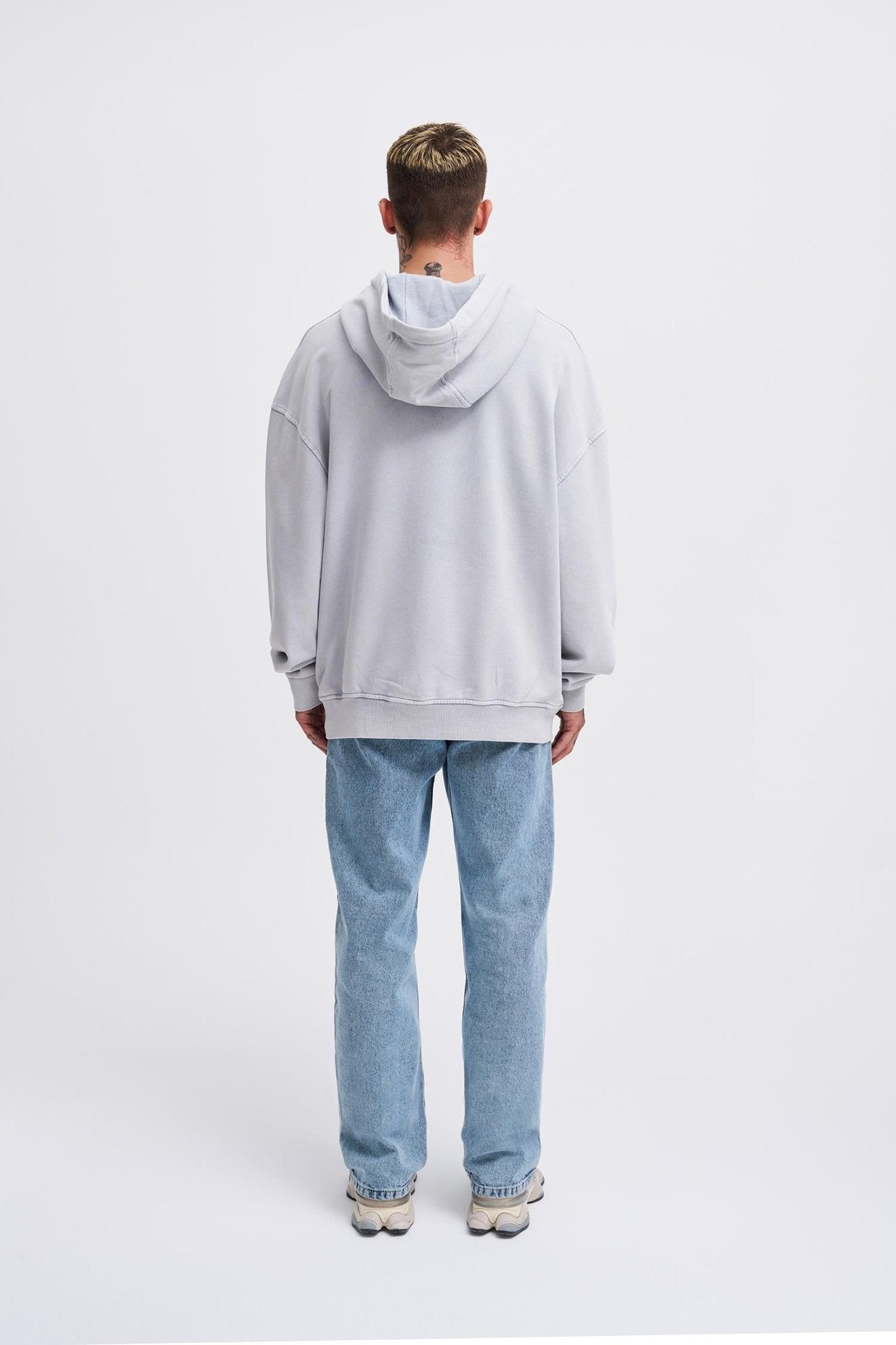 Erkek Free Sprit Yıkamalı Oversize Sweatshirt Gri