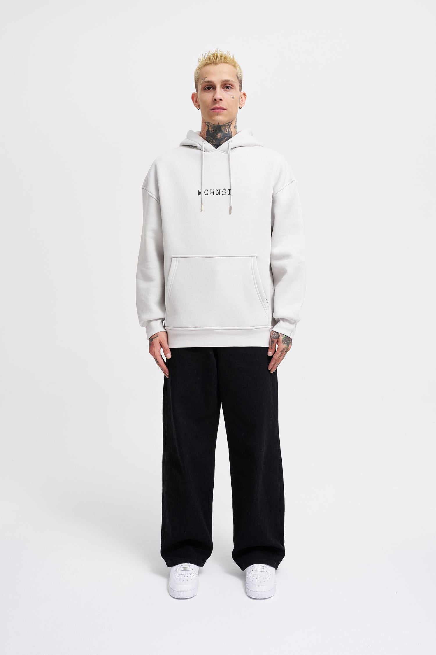 Erkek Good And Evil Baskılı Oversize Sweatshirt Uzay Grisi