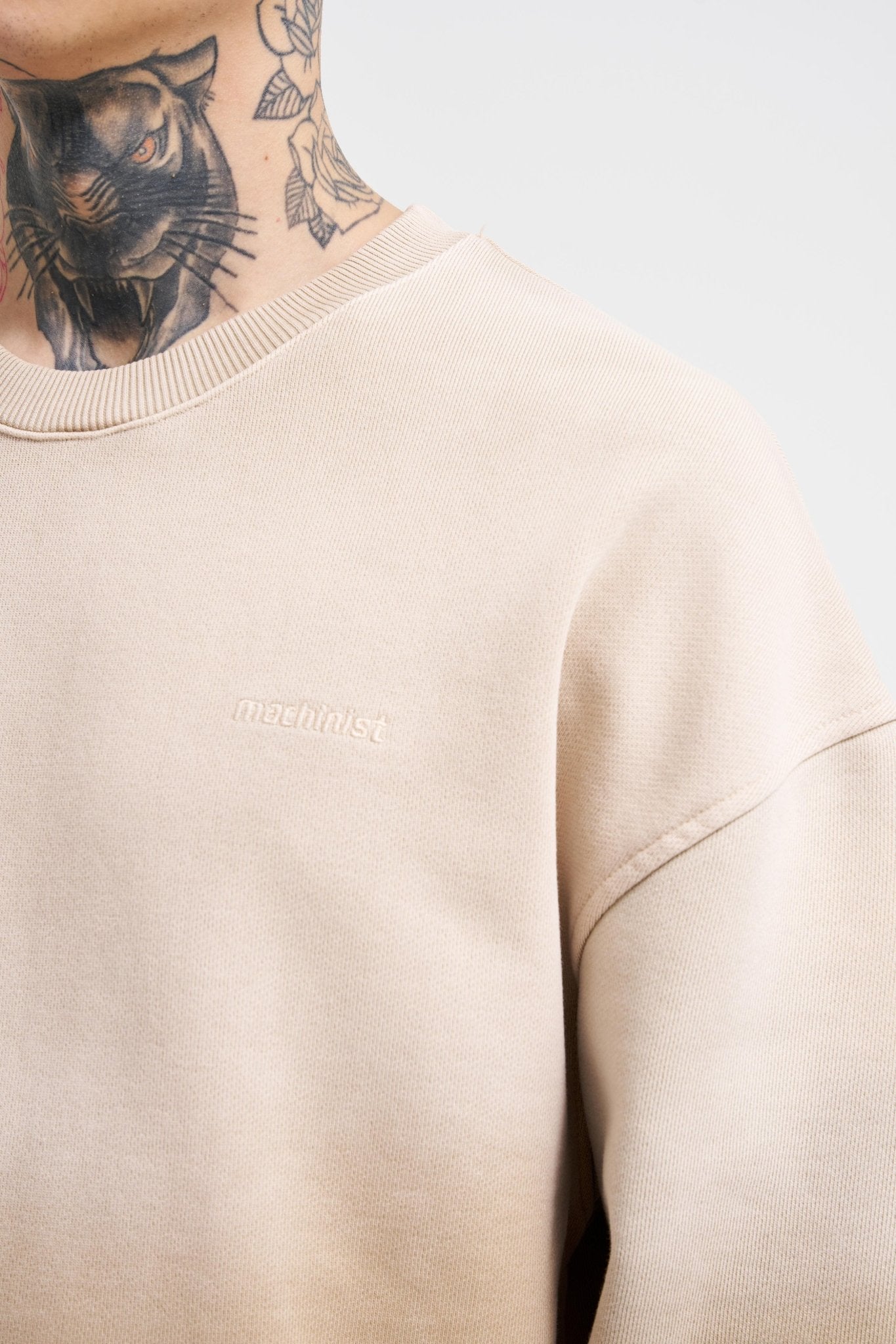 Erkek Gradient Washed Sweatshirt Bej