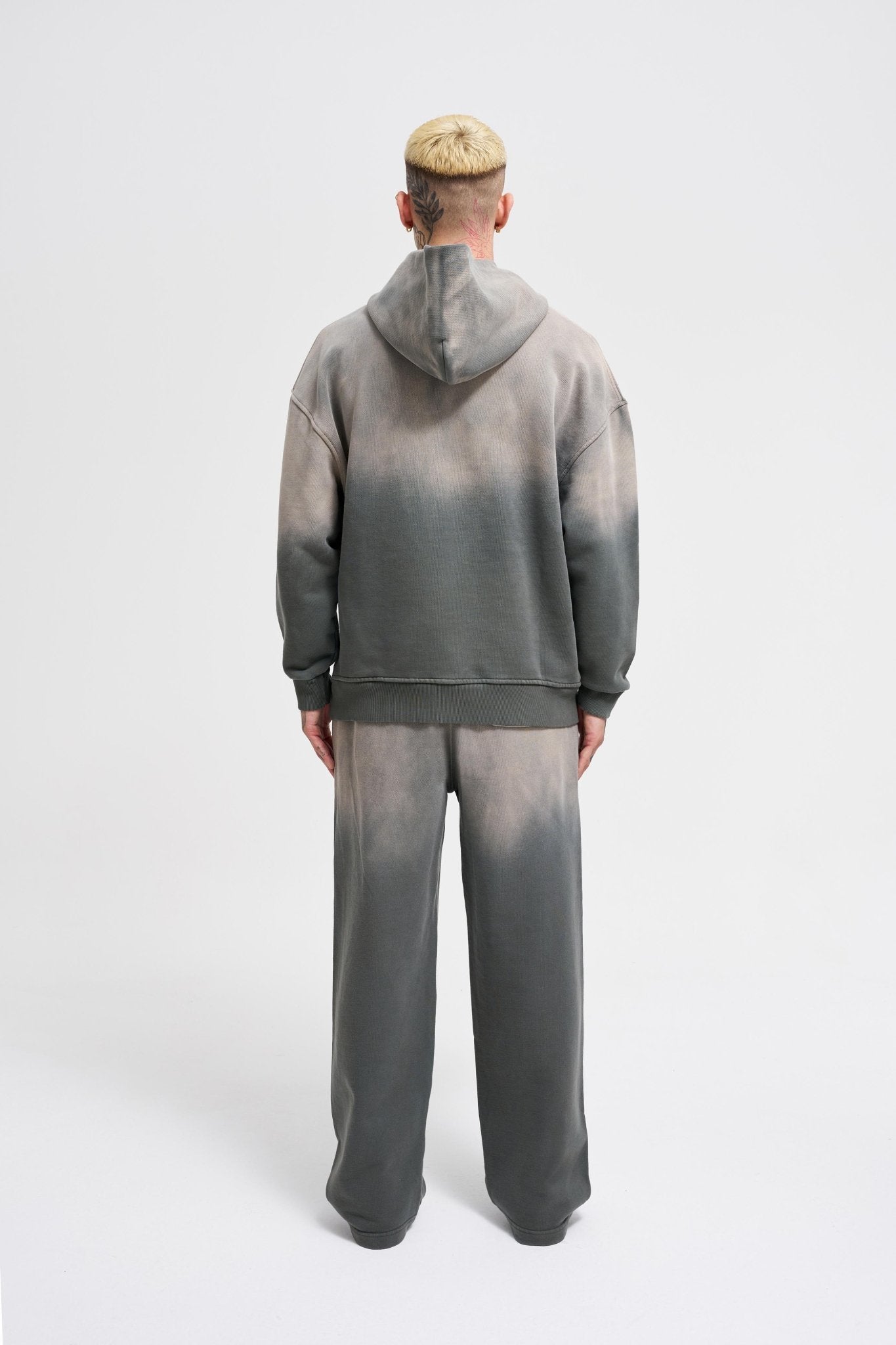 Erkek Gradient Yıkamalı Kapüşonlu Sweatshirt Haki
