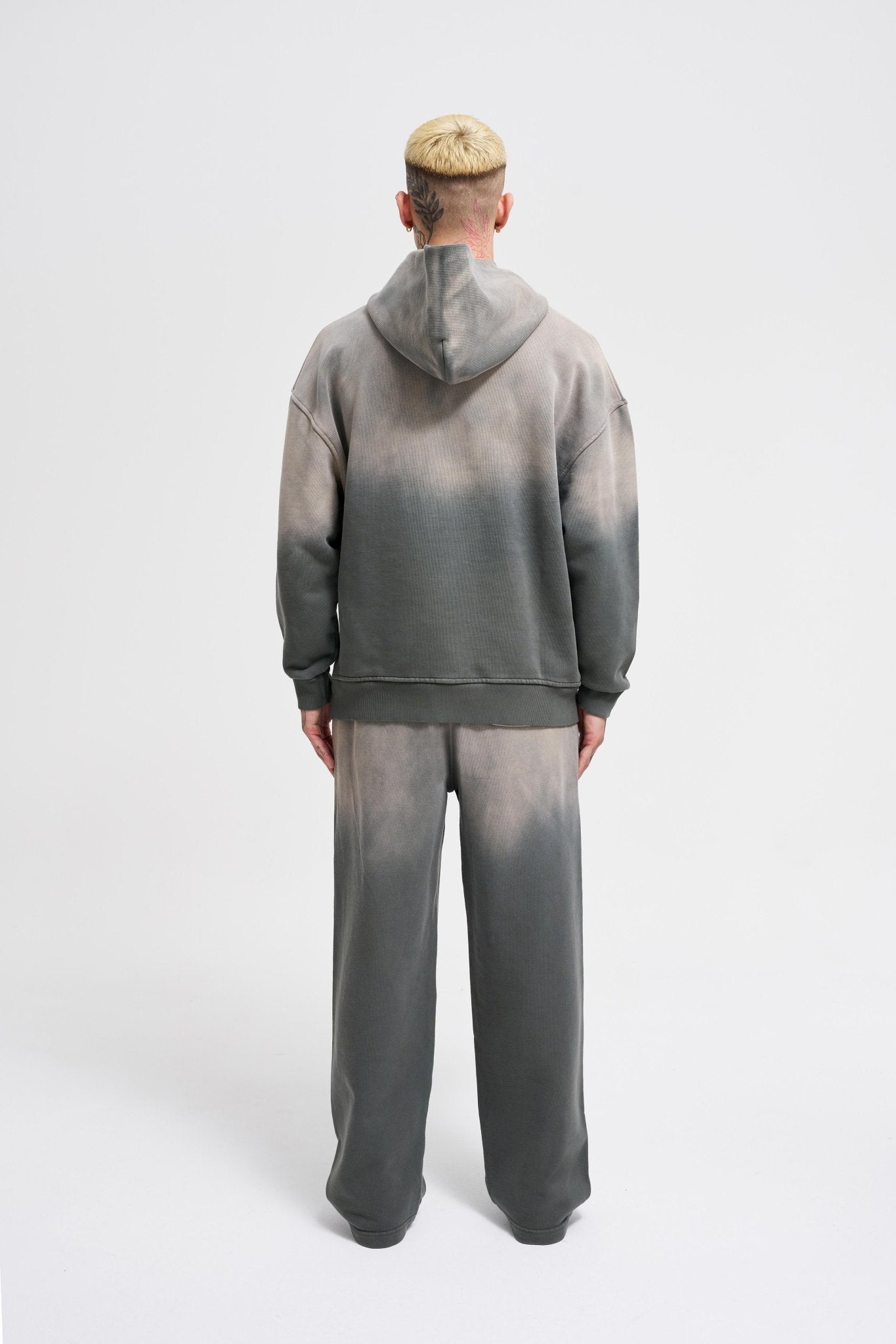 Erkek Gradient Yıkamalı Kapüşonlu Sweatshirt Haki