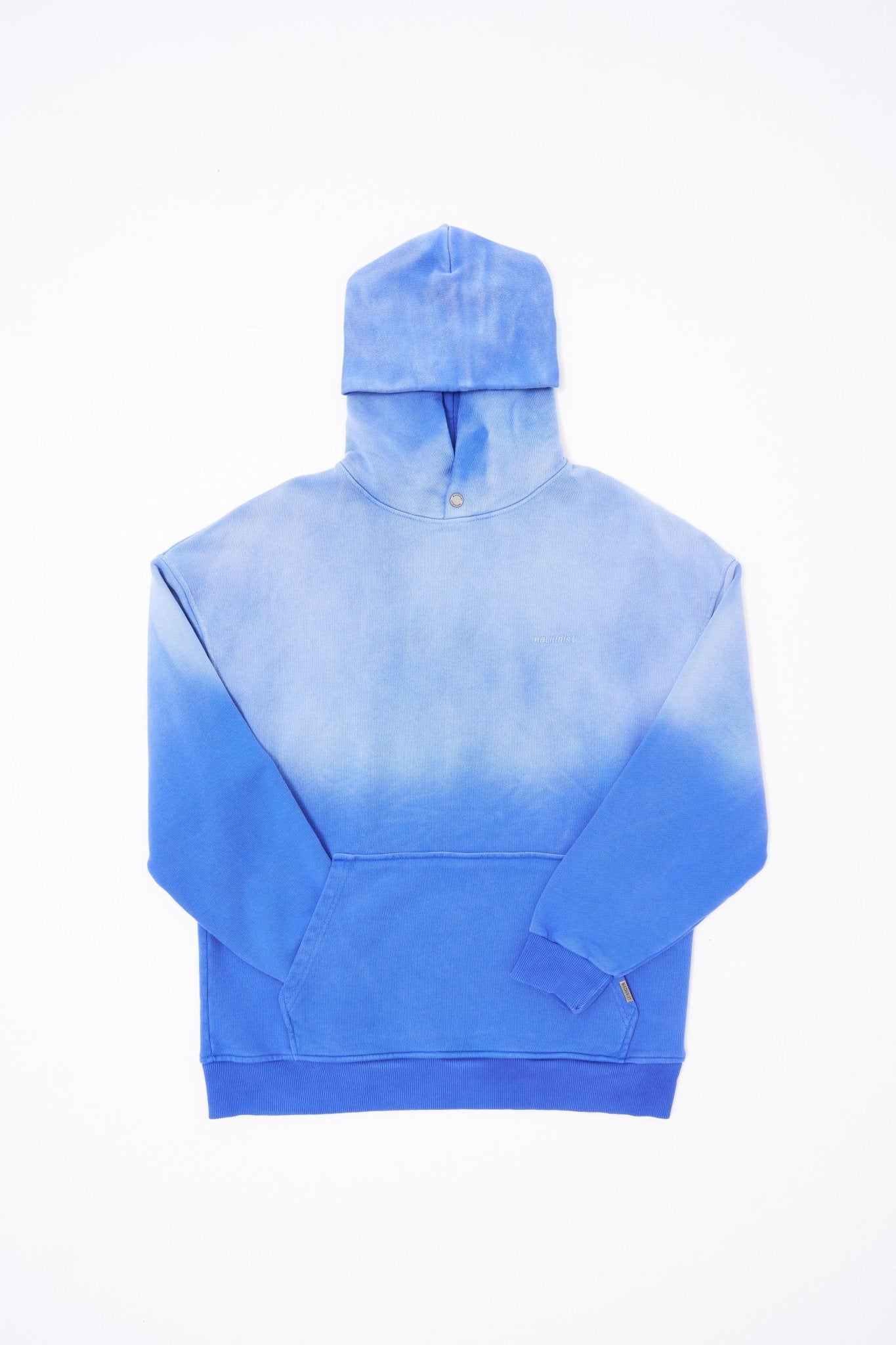 Erkek Gradient Yıkamalı Kapüşonlu Sweatshirt Saks Mavi