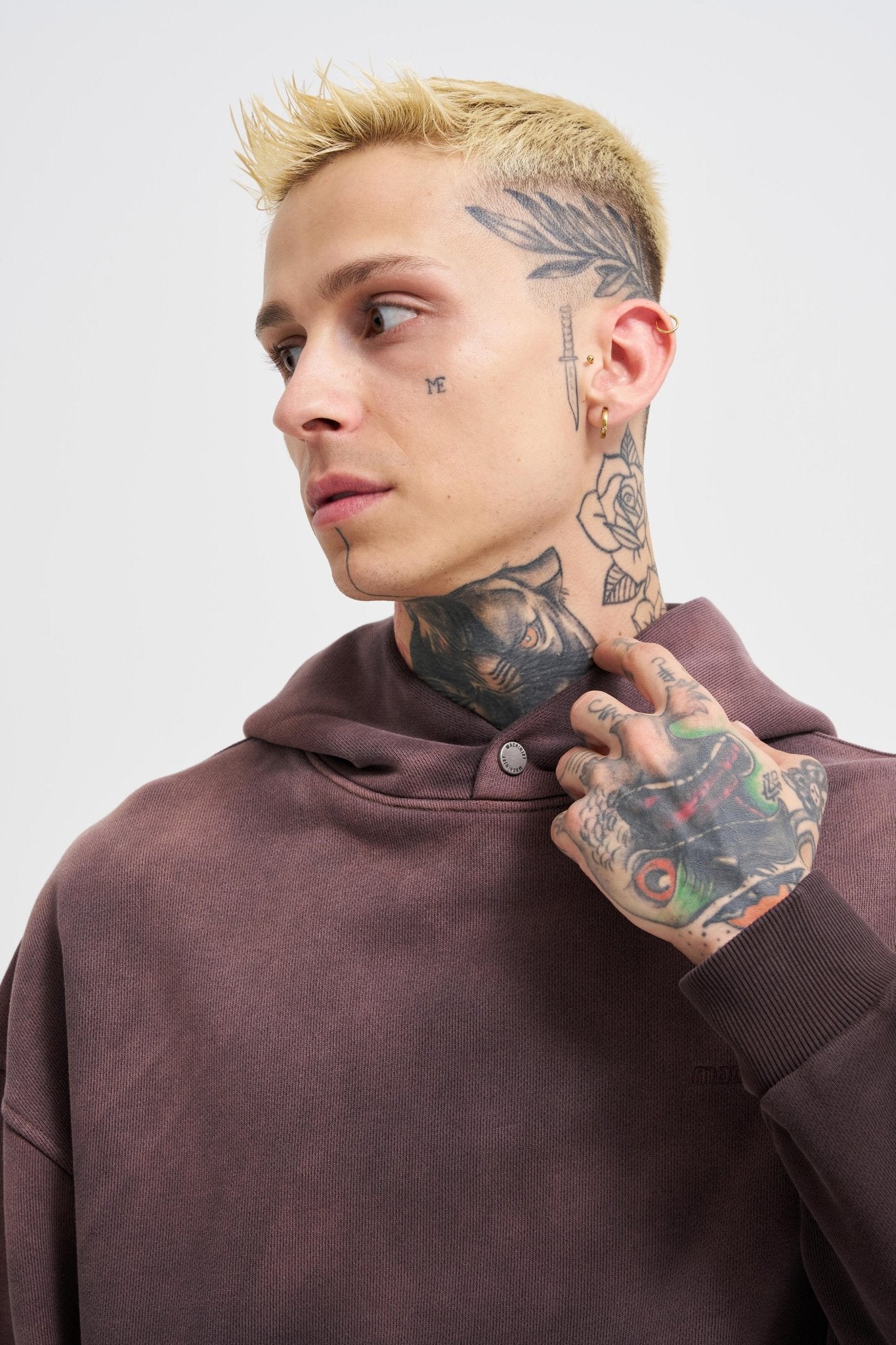 Erkek Gradient Yıkamalı Kapüşonlu Sweatshirt Kahverengi