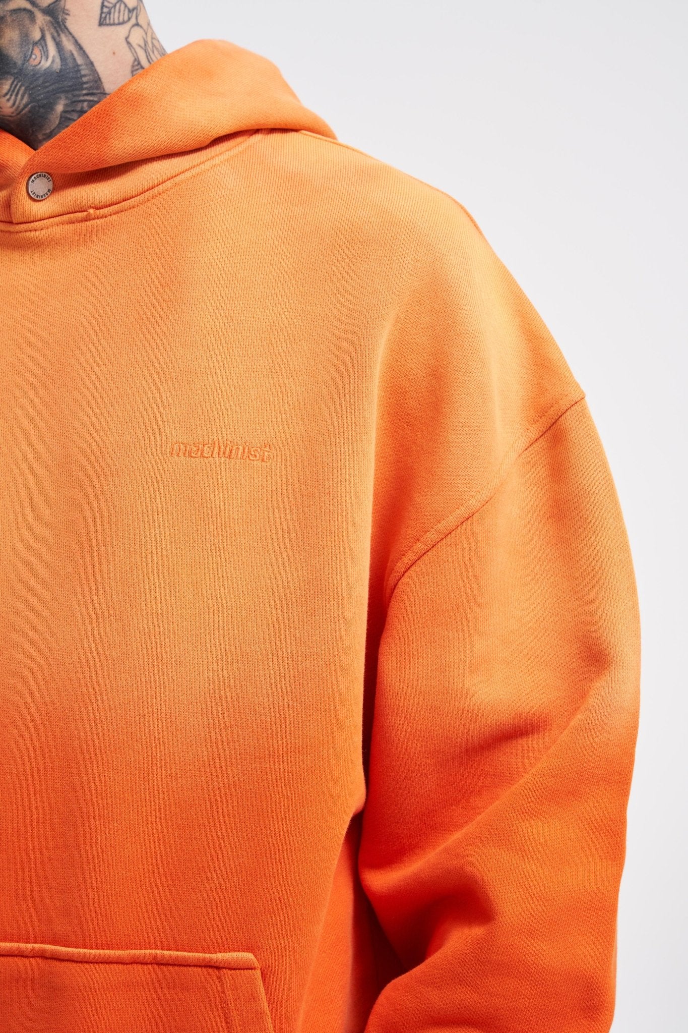 Erkek Gradient Yıkamalı Kapüşonlu Sweatshirt Turuncu