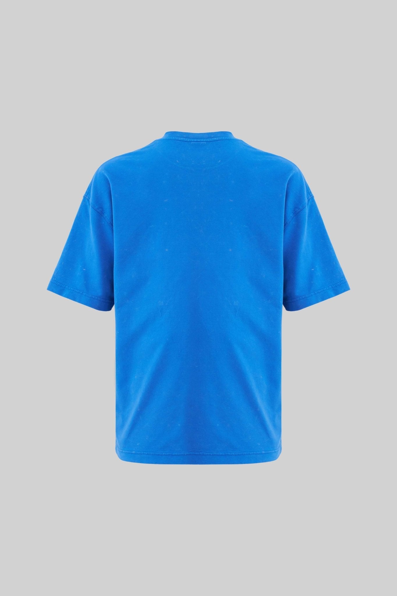 Erkek Graphic And Slogan Printed Yikamali Oversi̇ze Ti̇şört Açık Mavi