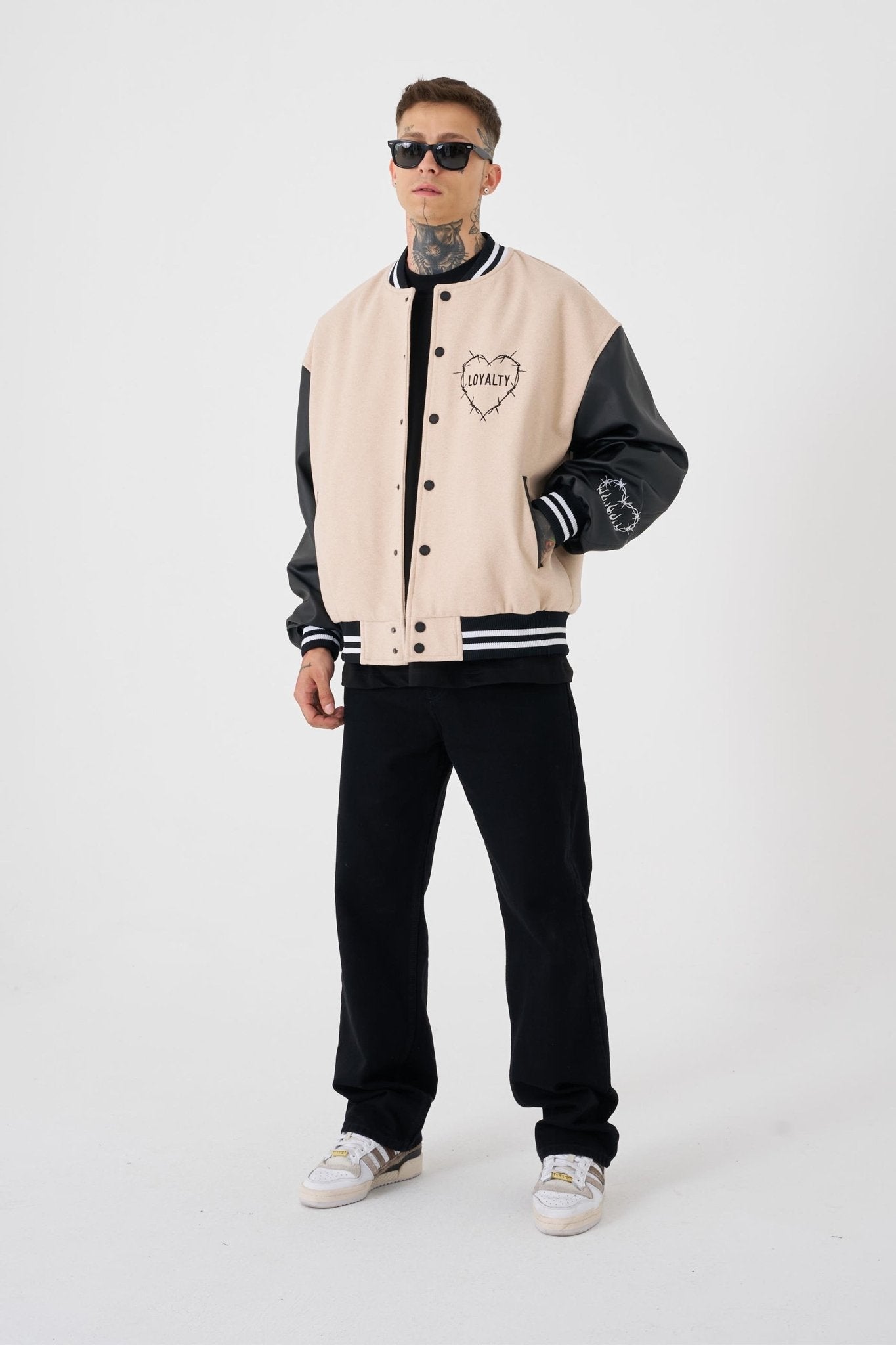 Erkek Hell Fire Club Oversize Bomber Ceket Bej