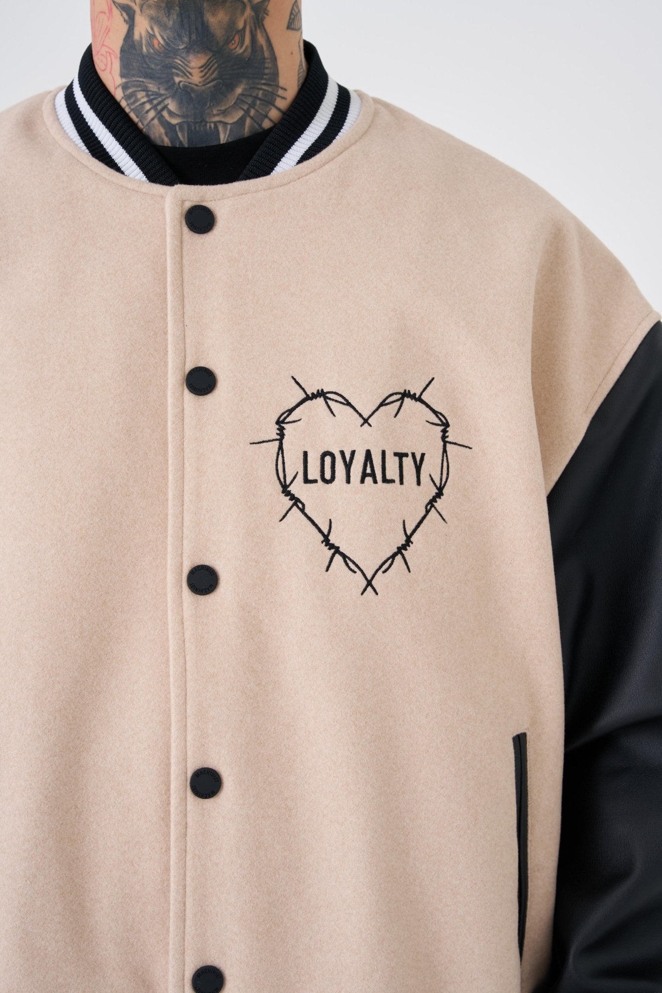 Erkek Hell Fire Club Oversize Bomber Ceket Bej