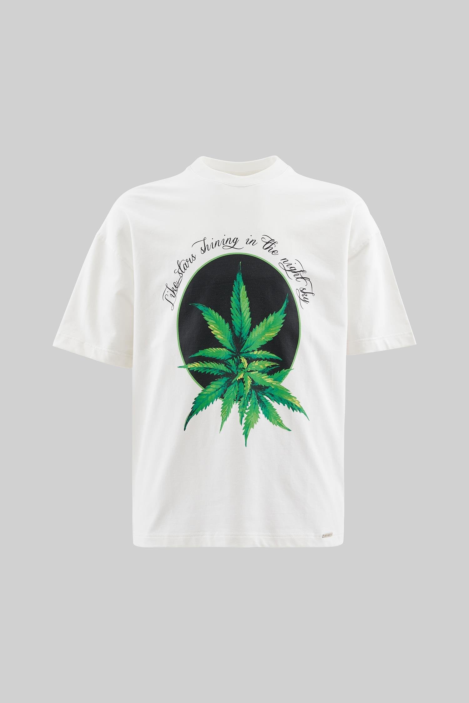 Erkek Herb Printed Baskılı Oversize Tişört Ekru