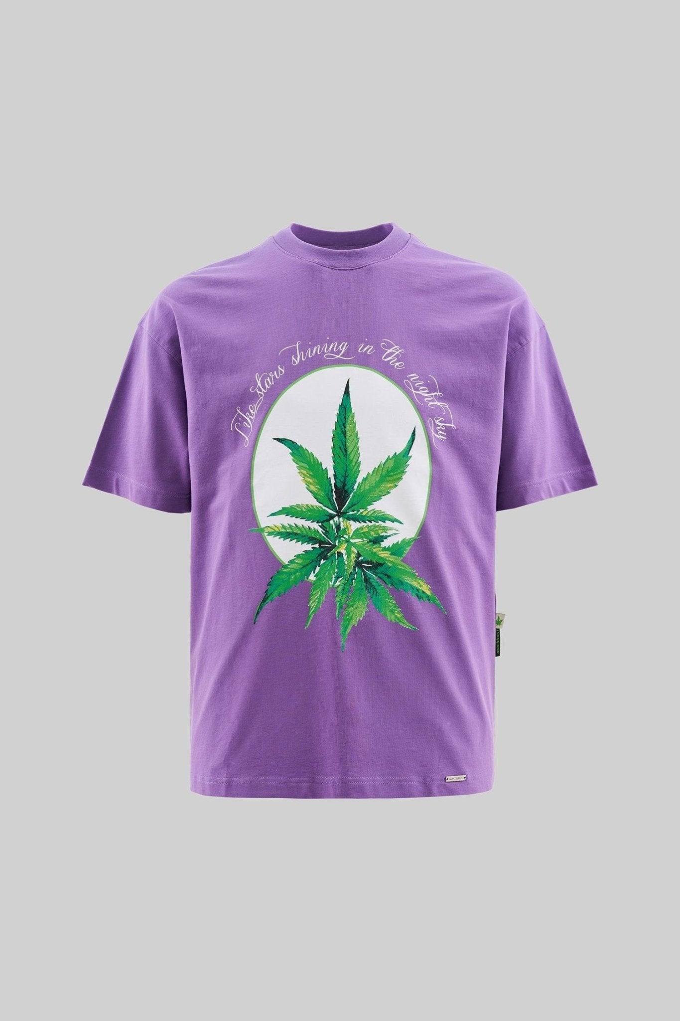 Erkek Herb Printed Baskılı Oversize Tişört Mor