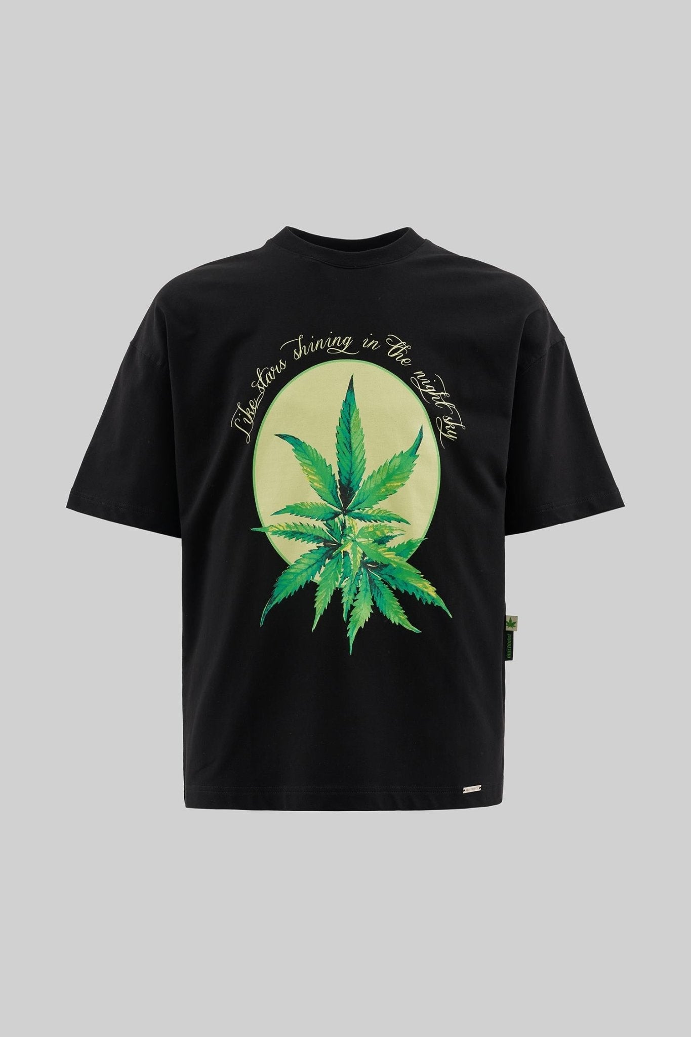 Erkek Herb Printed Baskılı Oversize Tişört Siyah