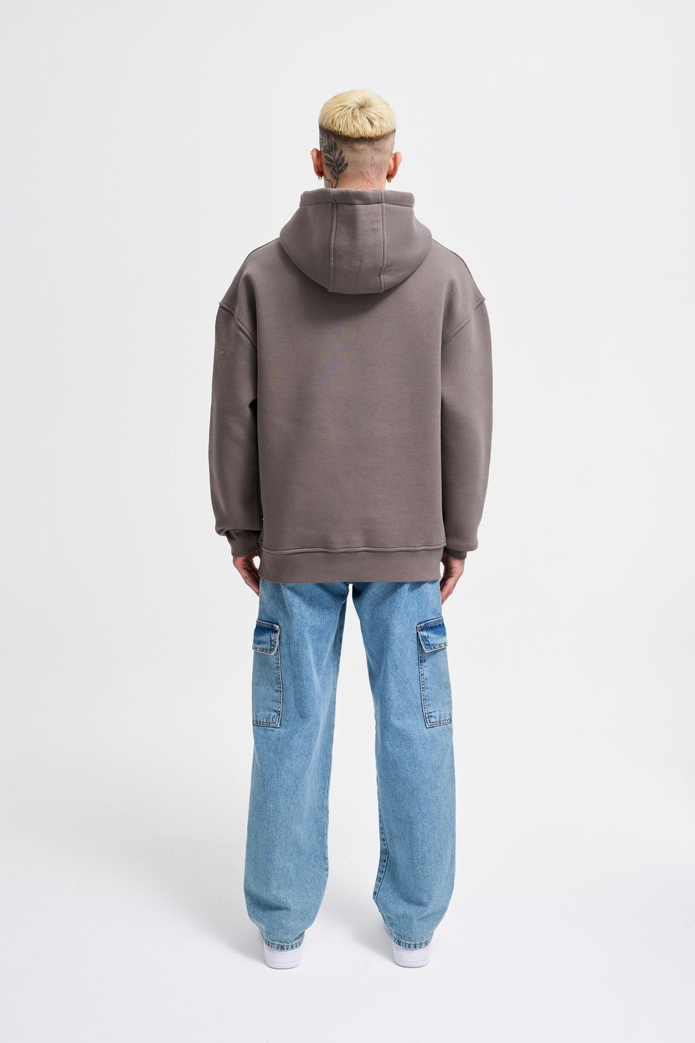 Erkek Hero Angel Baskılı Oversize Sweatshirt Antrasit