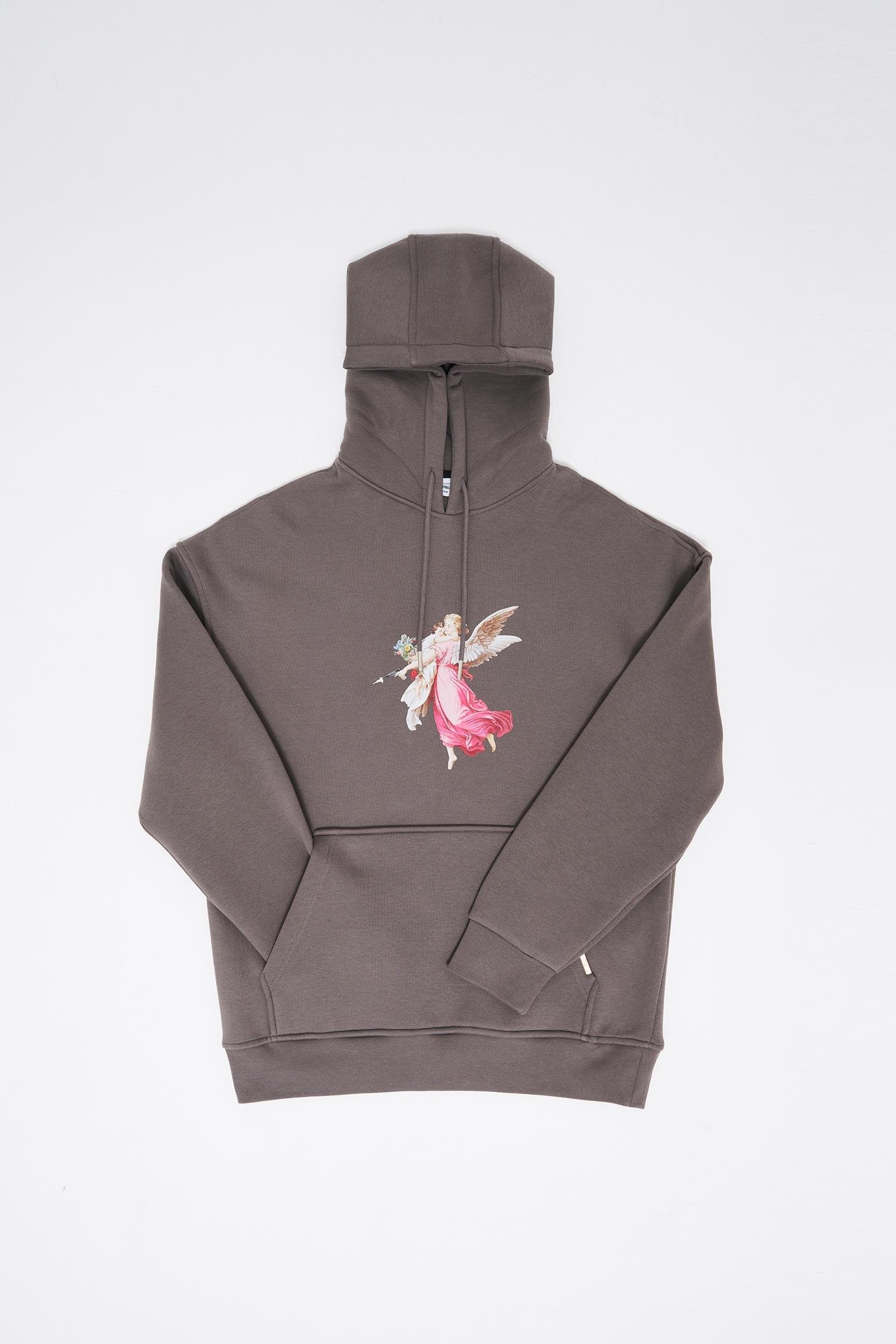 Erkek Hero Angel Baskılı Oversize Sweatshirt Antrasit