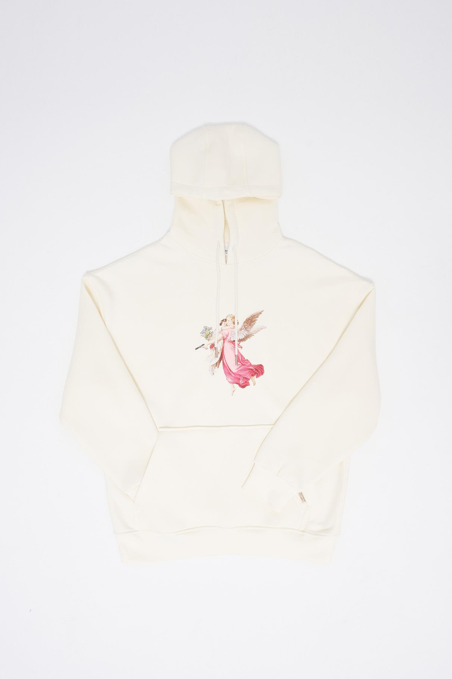 Erkek Hero Angel Baskılı Oversize Sweatshirt Ekru