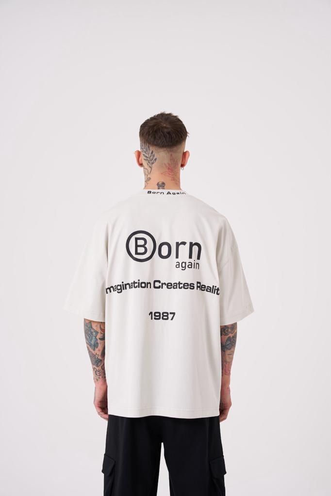 Erkek Imagination Creates Baskılı Oversize Tişört Uzay Grisi