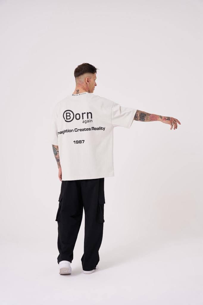 Erkek Imagination Creates Baskılı Oversize Tişört Uzay Grisi